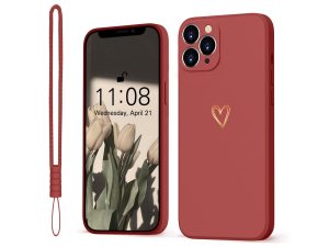 Elestbela Case for iPhone 12 Pro Max Cell Phone Case Gold Love Heart Silicone, iPhone 12 Pro Max Case Girls Soft Slim Shockproof Scratch-Resistant Cute Gold Love Protective Case for iPhone 12 Pro Max 6.7"