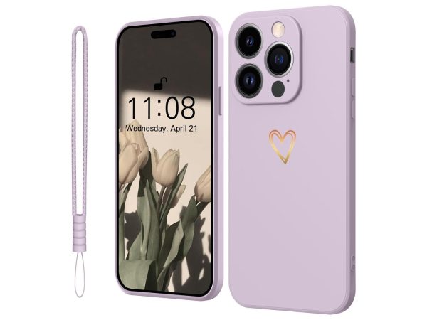 Elestbela Case for iPhone 13 Pro Cell Phone Case Gold Love Heart Silicone, iPhone 13 Pro Case Girls Soft Slim Shockproof Scratch-Resistant Cute Gold Love Protective Case for iPhone 13 Pro 6.1"
